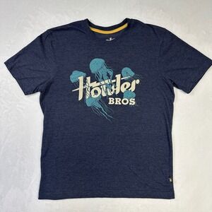 Howler Brothers Mens T Shirt Navy Blue Jellyfish Graphic Size S Cotton Blend